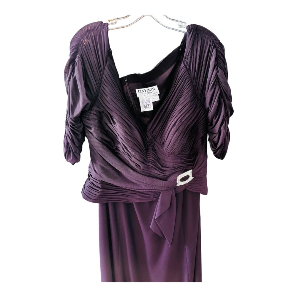 Daymor Couture Eggplant Mother of the Bride Evening Gown Size 18